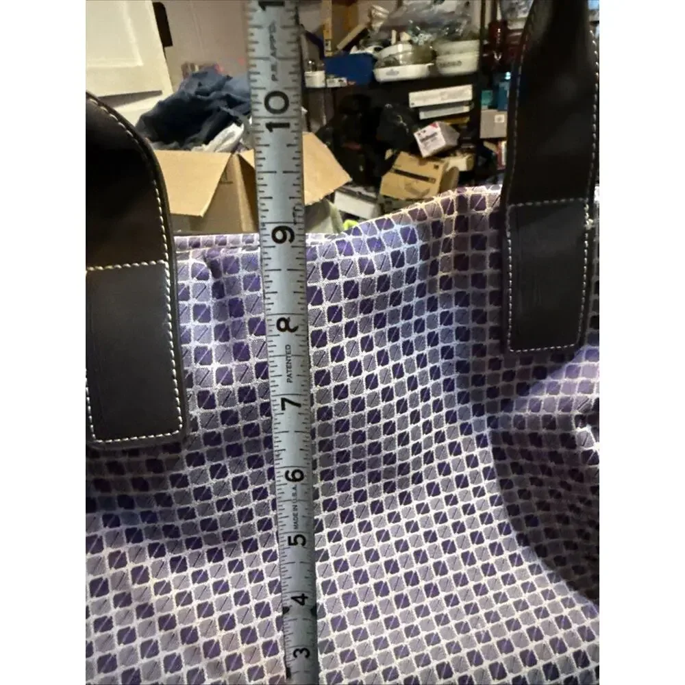 Nine & Company Nine West Purple Checkerboard duffle bag with 3 exterior pockets